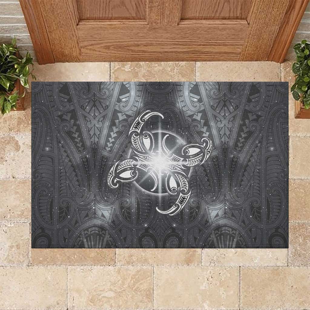New Zealand Matariki Ururangi Rubber Doormat Maori Moko Grey Galaxy