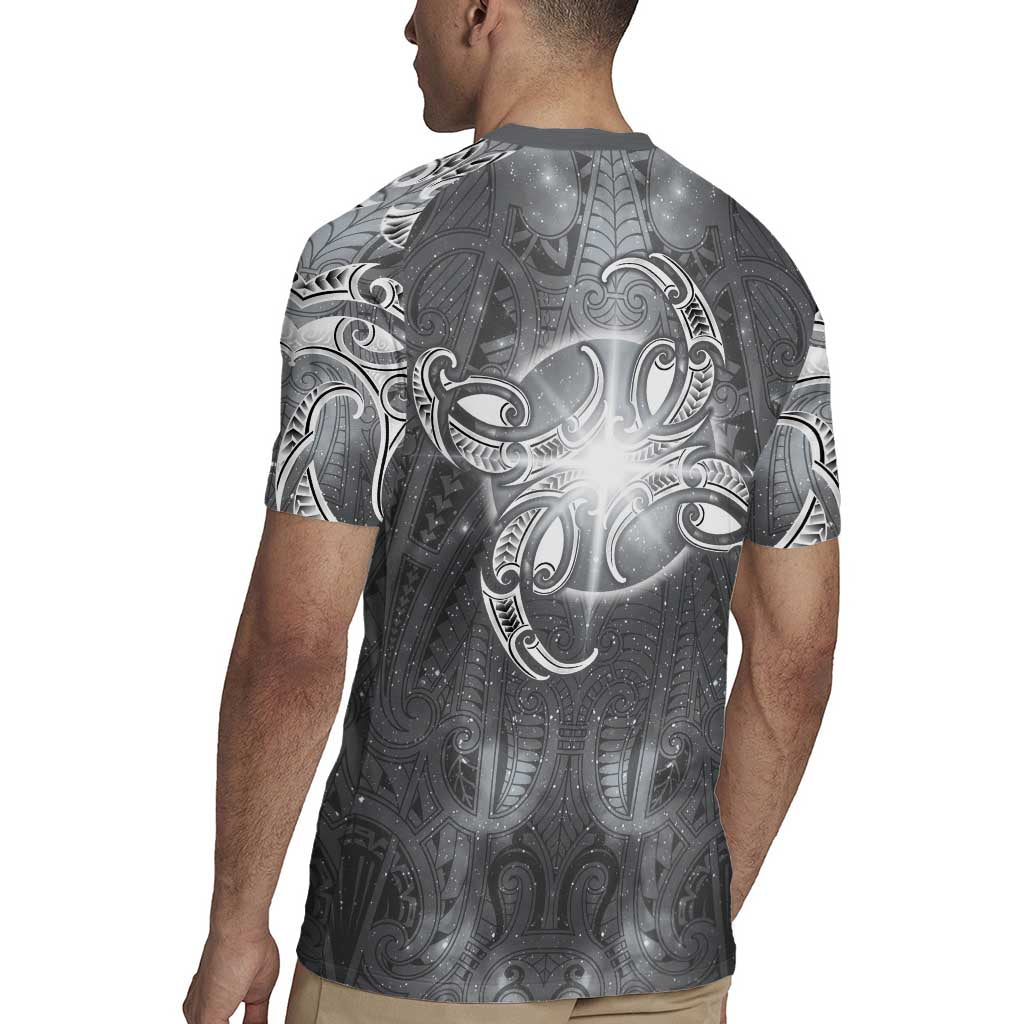 New Zealand Matariki Ururangi Rugby Jersey Maori Moko Grey Galaxy