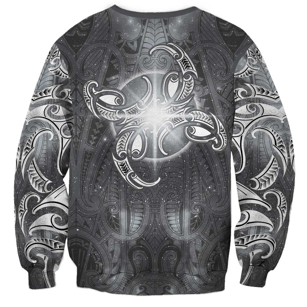 New Zealand Matariki Ururangi Sweatshirt Maori Moko Grey Galaxy