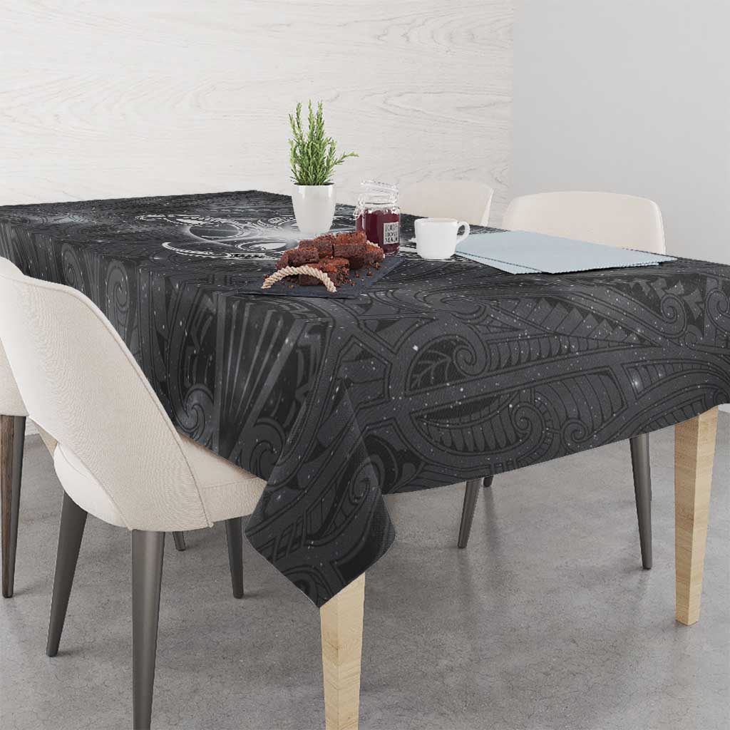 New Zealand Matariki Ururangi Tablecloth Maori Moko Grey Galaxy