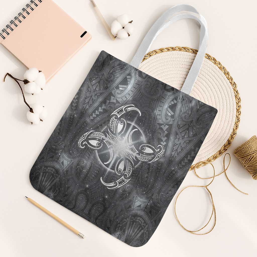 New Zealand Matariki Ururangi Tote Bag Maori Moko Grey Galaxy