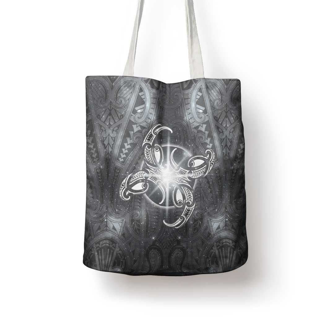 New Zealand Matariki Ururangi Tote Bag Maori Moko Grey Galaxy