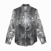New Zealand Matariki Ururangi Women Casual Shirt Maori Moko Grey Galaxy