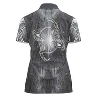 New Zealand Matariki Ururangi Women Polo Shirt Maori Moko Grey Galaxy