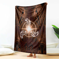 New Zealand Matariki Tupuanuku Blanket Maori Moko Brown Galaxy