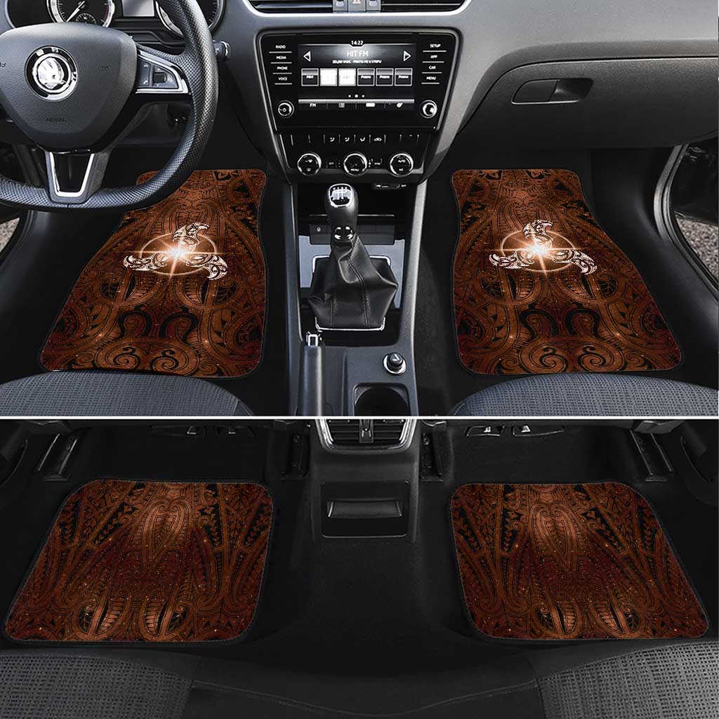 New Zealand Matariki Tupuanuku Car Mats Maori Moko Brown Galaxy