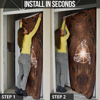 New Zealand Matariki Tupuanuku Door Cover Maori Moko Brown Galaxy