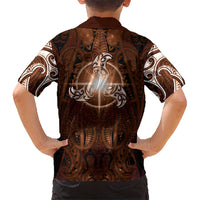New Zealand Matariki Tupuanuku Hawaiian Shirt Maori Moko Brown Galaxy