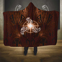 New Zealand Matariki Tupuanuku Hooded Blanket Maori Moko Brown Galaxy
