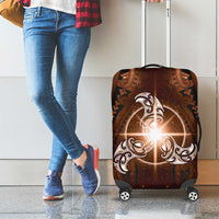 New Zealand Matariki Tupuanuku Luggage Cover Maori Moko Brown Galaxy