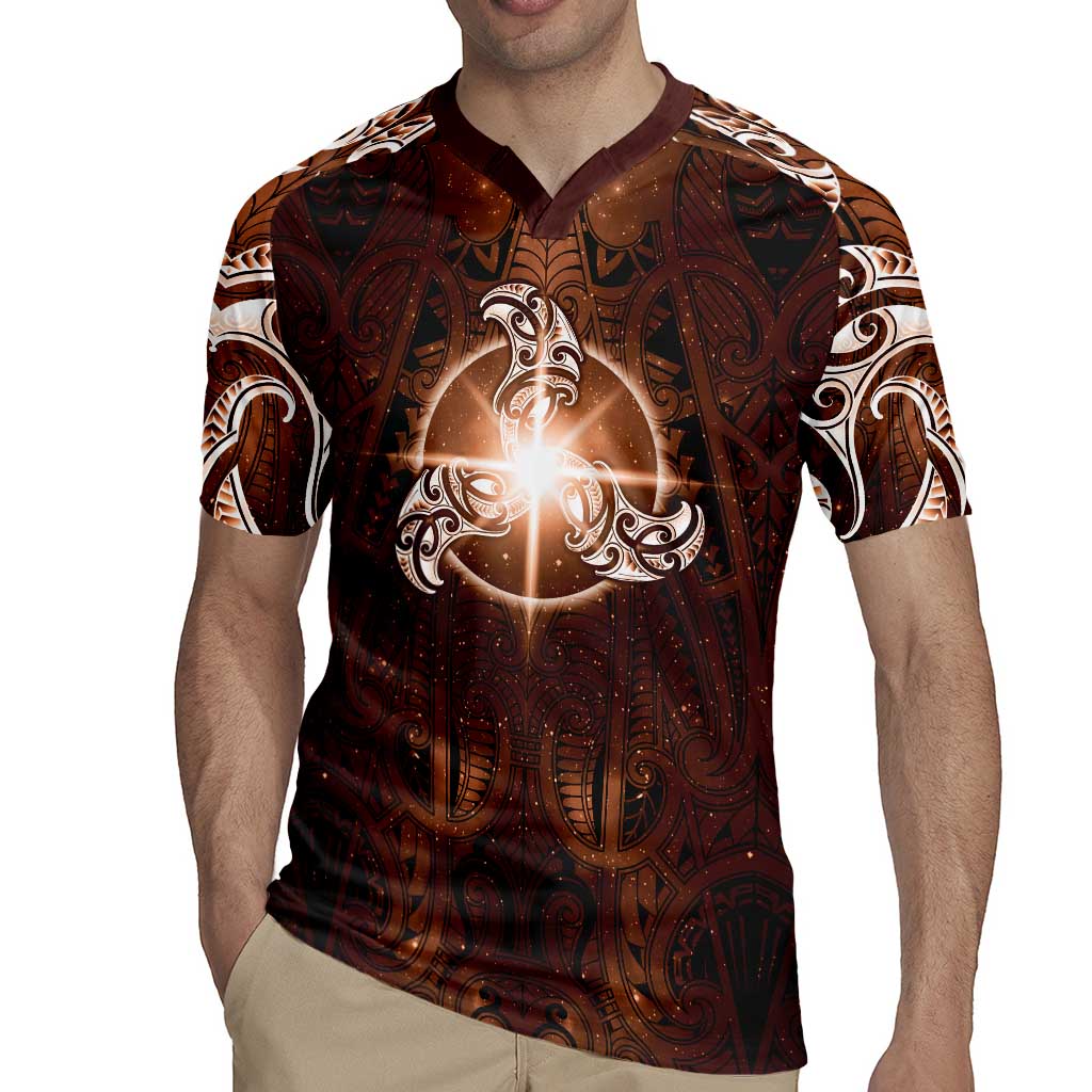 New Zealand Matariki Tupuanuku Rugby Jersey Maori Moko Brown Galaxy
