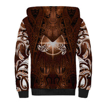New Zealand Matariki Tupuanuku Sherpa Hoodie Maori Moko Brown Galaxy LT05 - Polynesian Pride
