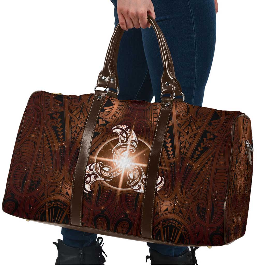 New Zealand Matariki Tupuanuku Travel Bag Maori Moko Brown Galaxy