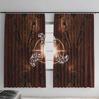 New Zealand Matariki Tupuanuku Window Curtain Maori Moko Brown Galaxy