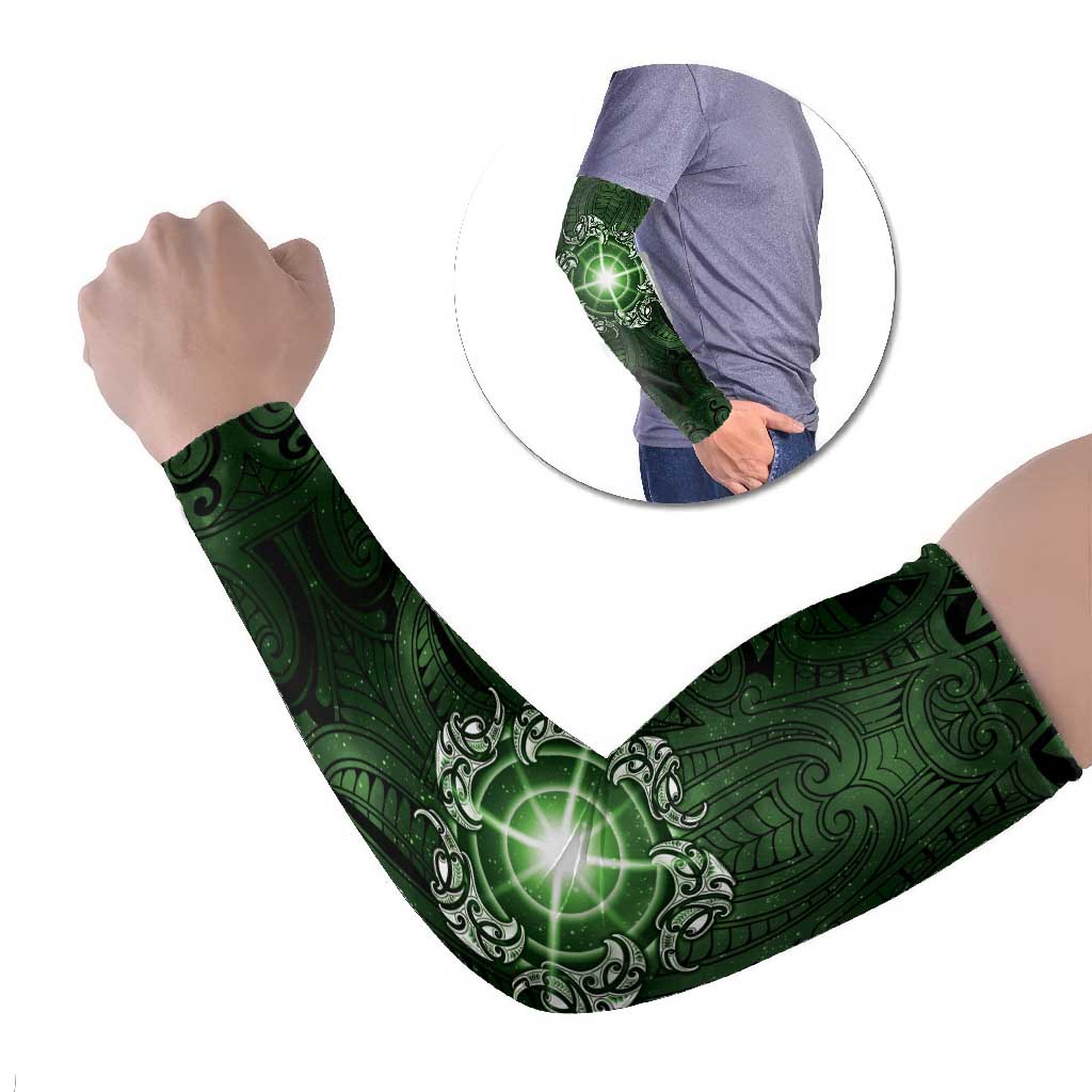 New Zealand Matariki Tupuarangi Arm Sleeves Maori Moko Green Galaxy