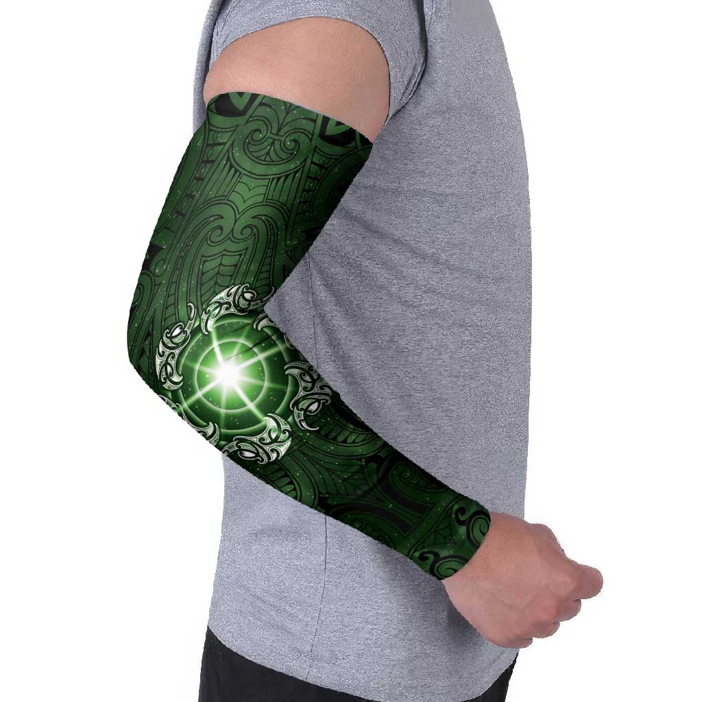 New Zealand Matariki Tupuarangi Arm Sleeves Maori Moko Green Galaxy
