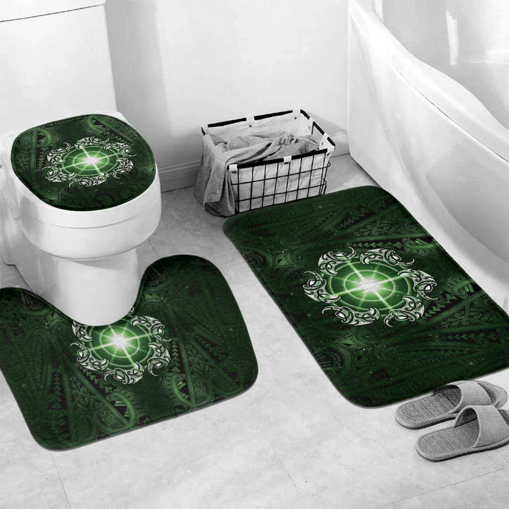 New Zealand Matariki Tupuarangi Bathroom Set Maori Moko Green Galaxy