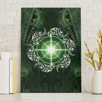 New Zealand Matariki Tupuarangi Canvas Wall Art Maori Moko Green Galaxy