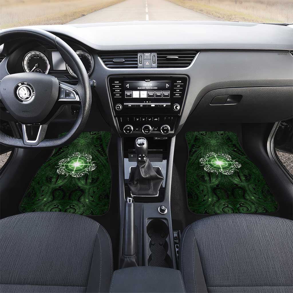 New Zealand Matariki Tupuarangi Car Mats Maori Moko Green Galaxy