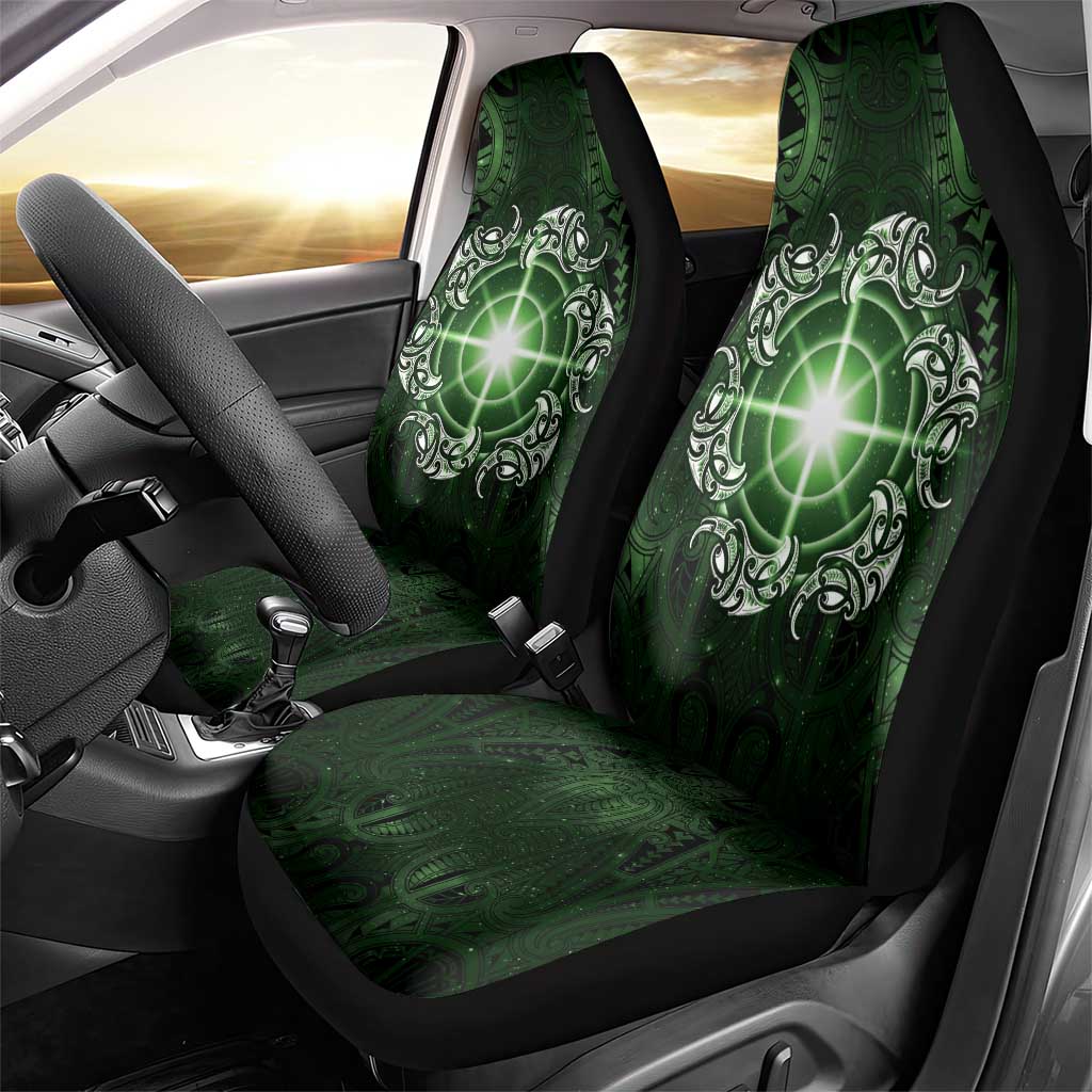 New Zealand Matariki Tupuarangi Car Seat Cover Maori Moko Green Galaxy
