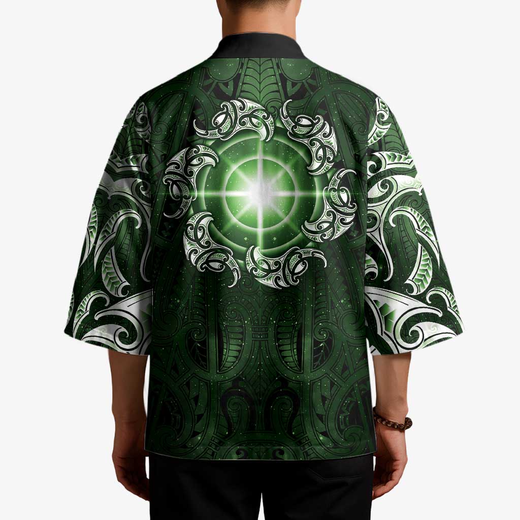 New Zealand Matariki Tupuarangi Kimono Maori Moko Green Galaxy