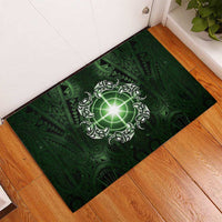New Zealand Matariki Tupuarangi Rubber Doormat Maori Moko Green Galaxy