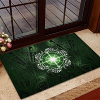 New Zealand Matariki Tupuarangi Rubber Doormat Maori Moko Green Galaxy