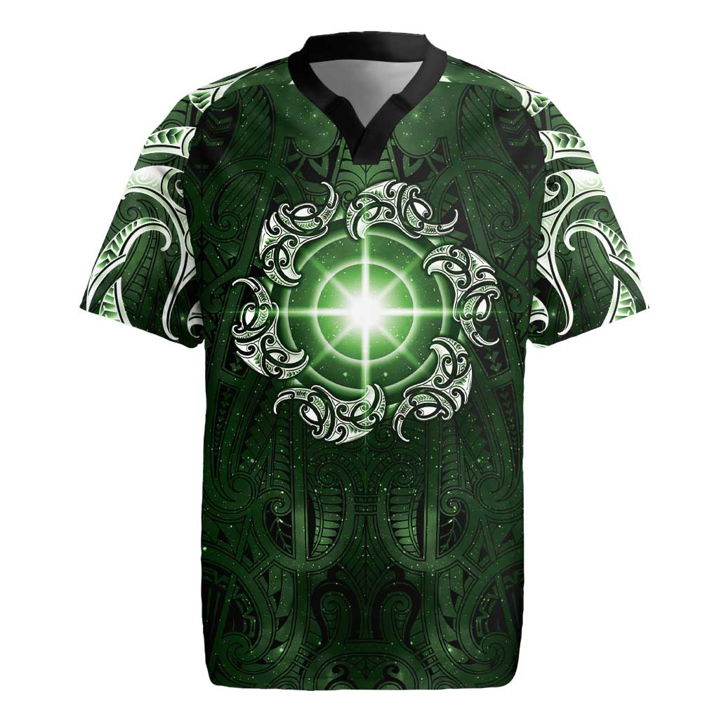 New Zealand Matariki Tupuarangi Rugby Jersey Maori Moko Green Galaxy