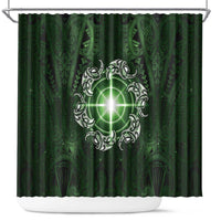 New Zealand Matariki Tupuarangi Shower Curtain Maori Moko Green Galaxy