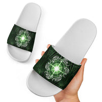 New Zealand Matariki Tupuarangi Slide Sandals Maori Moko Green Galaxy