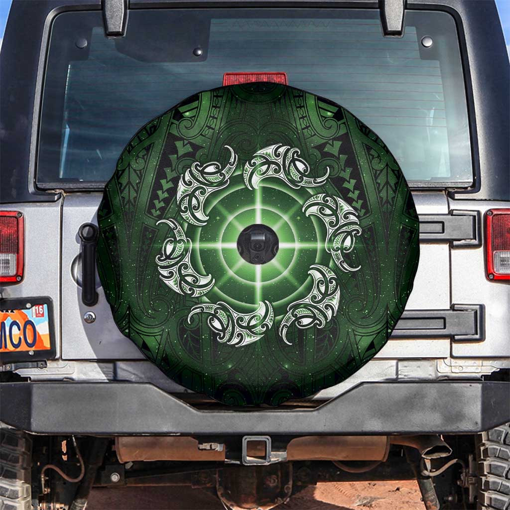 New Zealand Matariki Tupuarangi Spare Tire Cover Maori Moko Green Galaxy LT05 Green - Polynesian Pride