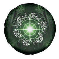 New Zealand Matariki Tupuarangi Spare Tire Cover Maori Moko Green Galaxy LT05 - Polynesian Pride