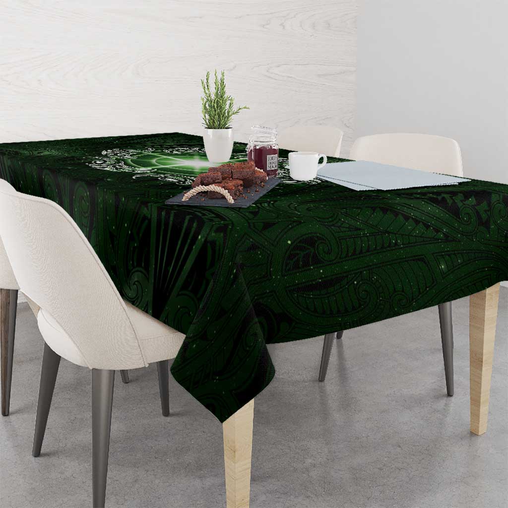 New Zealand Matariki Tupuarangi Tablecloth Maori Moko Green Galaxy