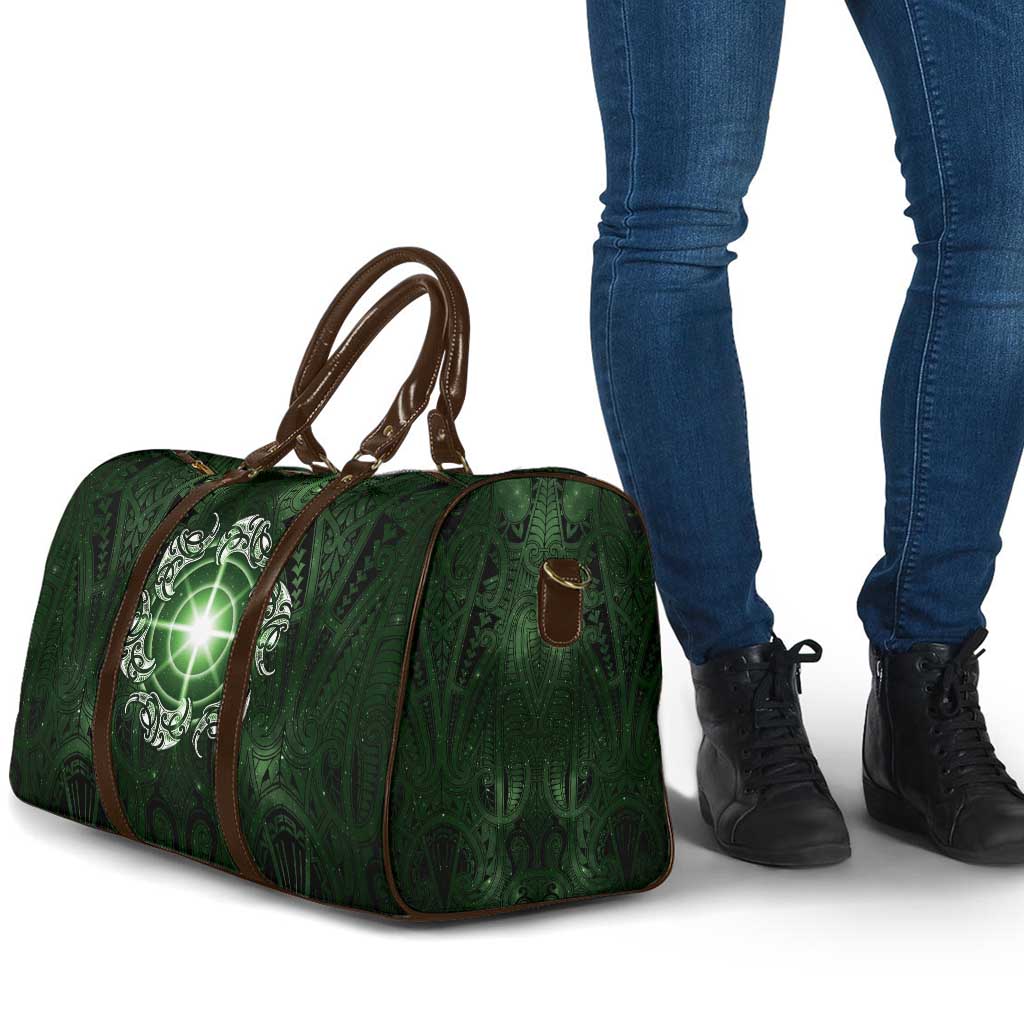 New Zealand Matariki Tupuarangi Travel Bag Maori Moko Green Galaxy