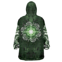 New Zealand Matariki Tupuarangi Wearable Blanket Hoodie Maori Moko Green Galaxy LT05 - Polynesian Pride