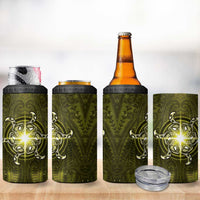 New Zealand Matariki Hiwaiterangi 4 in 1 Can Cooler Tumbler Maori Moko Yellow Galaxy LT05 - Polynesian Pride