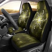 New Zealand Matariki Hiwaiterangi Car Seat Cover Maori Moko Yellow Galaxy LT05 - Polynesian Pride