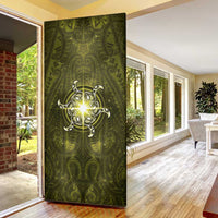 New Zealand Matariki Hiwaiterangi Door Cover Maori Moko Yellow Galaxy