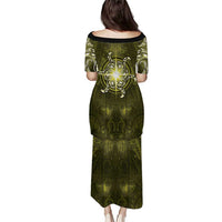 New Zealand Matariki Hiwaiterangi Family Matching Puletasi and Hawaiian Shirt Maori Moko Yellow Galaxy LT05 - Polynesian Pride