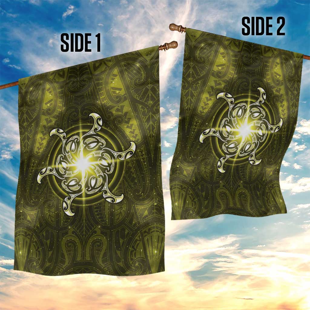 New Zealand Matariki Hiwaiterangi Garden Flag Maori Moko Yellow Galaxy
