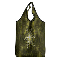 New Zealand Matariki Hiwaiterangi Grocery Bag Maori Moko Yellow Galaxy LT05 - Polynesian Pride