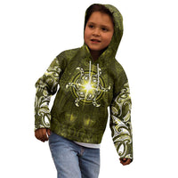 New Zealand Matariki Hiwaiterangi Kid Hoodie Maori Moko Yellow Galaxy LT05 - Polynesian Pride