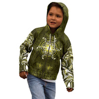 New Zealand Matariki Hiwaiterangi Kid Hoodie Maori Moko Yellow Galaxy LT05 - Polynesian Pride