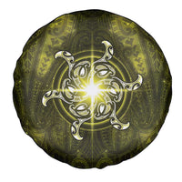 New Zealand Matariki Hiwaiterangi Spare Tire Cover Maori Moko Yellow Galaxy LT05 - Polynesian Pride