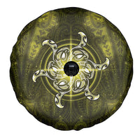 New Zealand Matariki Hiwaiterangi Spare Tire Cover Maori Moko Yellow Galaxy LT05 - Polynesian Pride