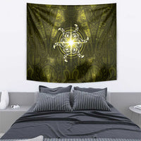 New Zealand Matariki Hiwaiterangi Tapestry Maori Moko Yellow Galaxy