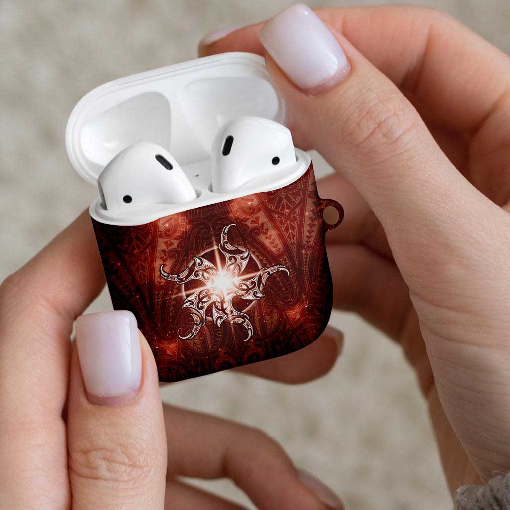 New Zealand Matariki Pohutukawa AirPods Case Maori Moko Red Galaxy LT05 - Polynesian Pride