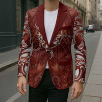 New Zealand Matariki Pohutukawa Blazer Maori Moko Red Galaxy