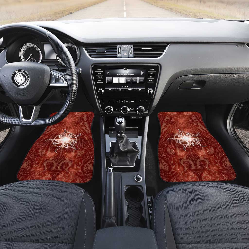 New Zealand Matariki Pohutukawa Car Mats Maori Moko Red Galaxy