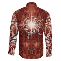 New Zealand Matariki Pohutukawa Family Matching Puletasi and Hawaiian Shirt Maori Moko Red Galaxy LT05 - Polynesian Pride